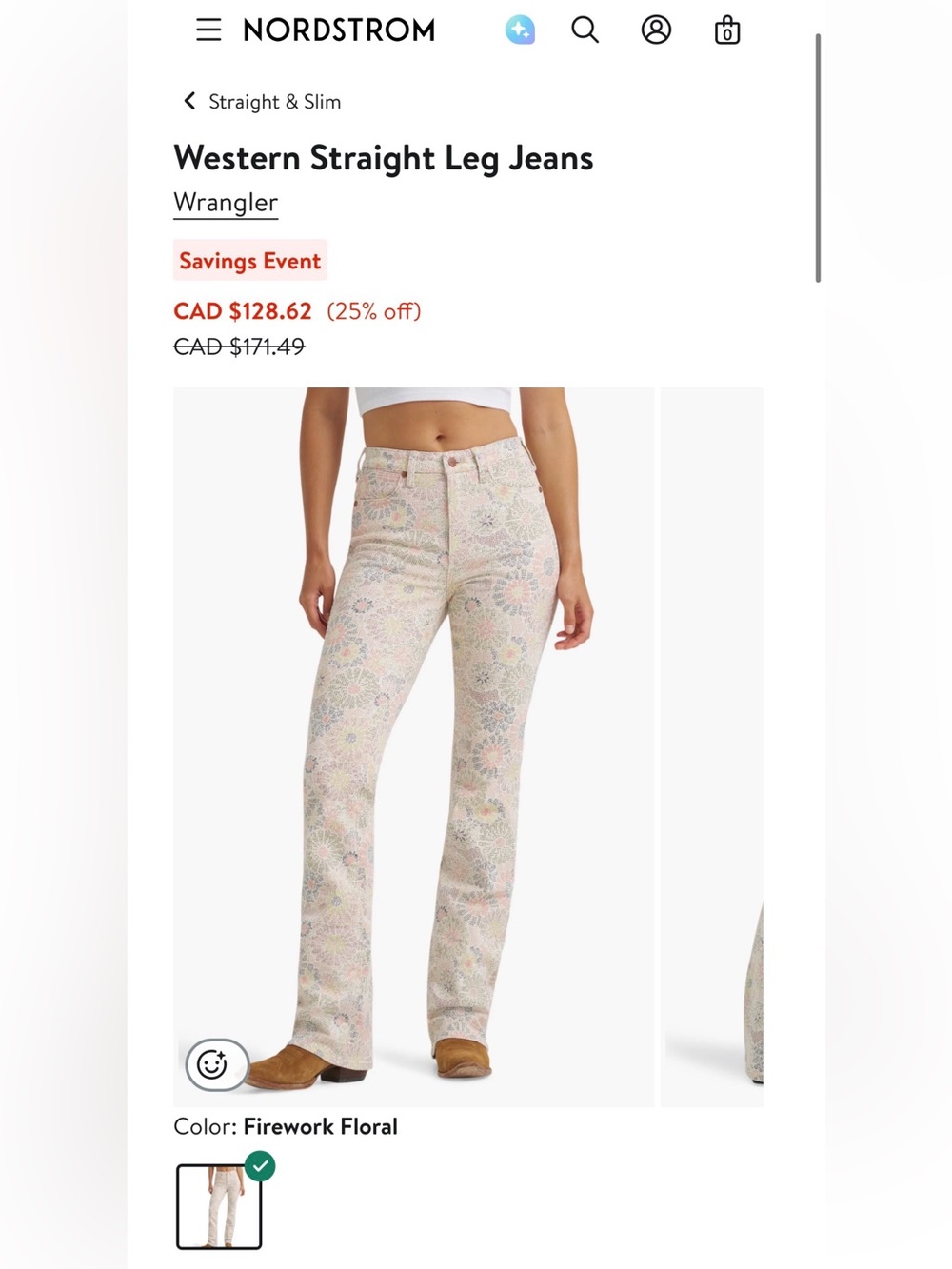 WRANGLER STRAIGHT LEG JEANS - 29/32 (fit small)